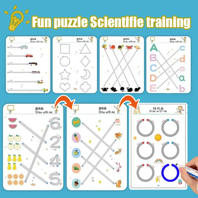 SPARKY - Educatieve werkboekenset voor kinderen met magische tracing