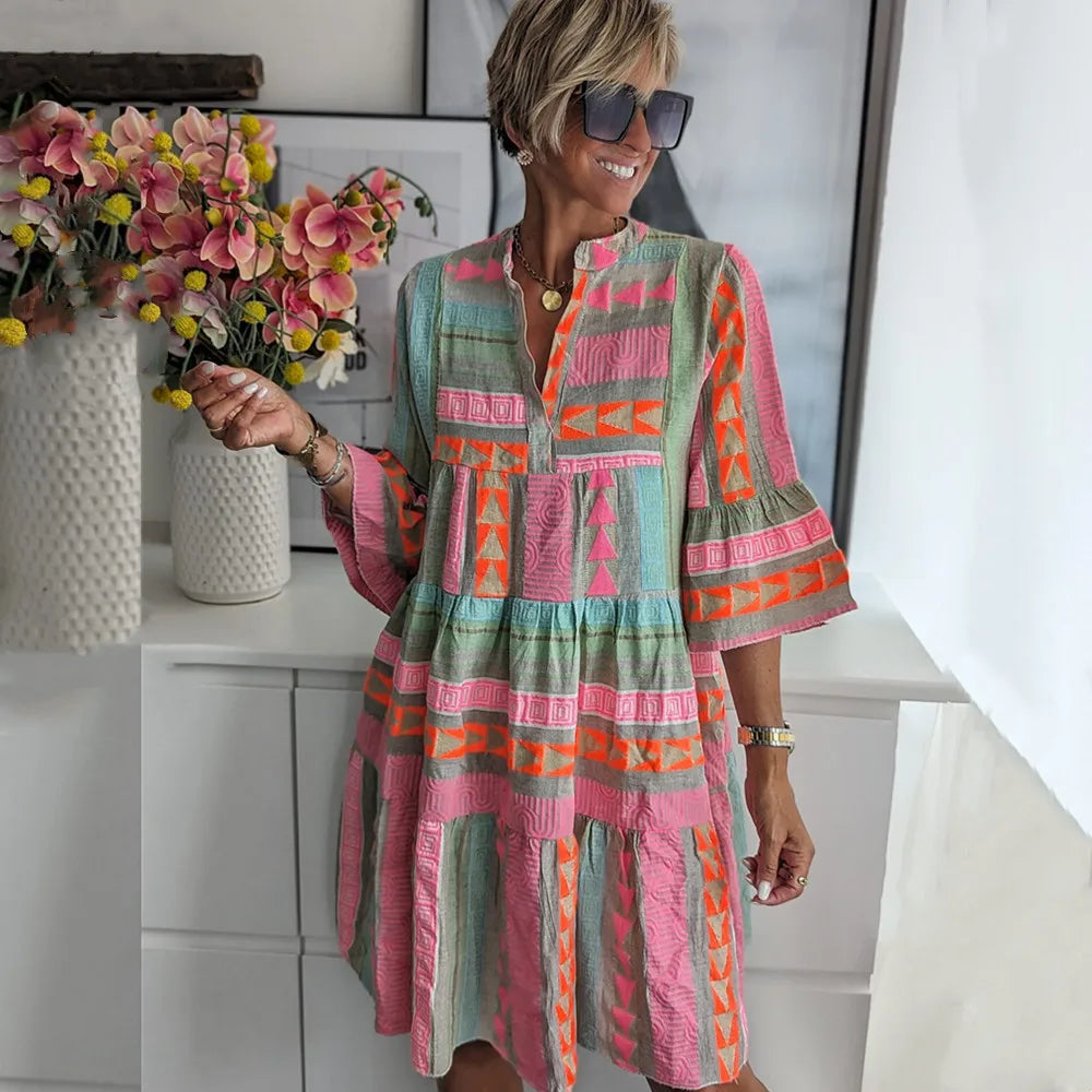 YARA – Bohemian tuniekjurk met verfijnde etnische details