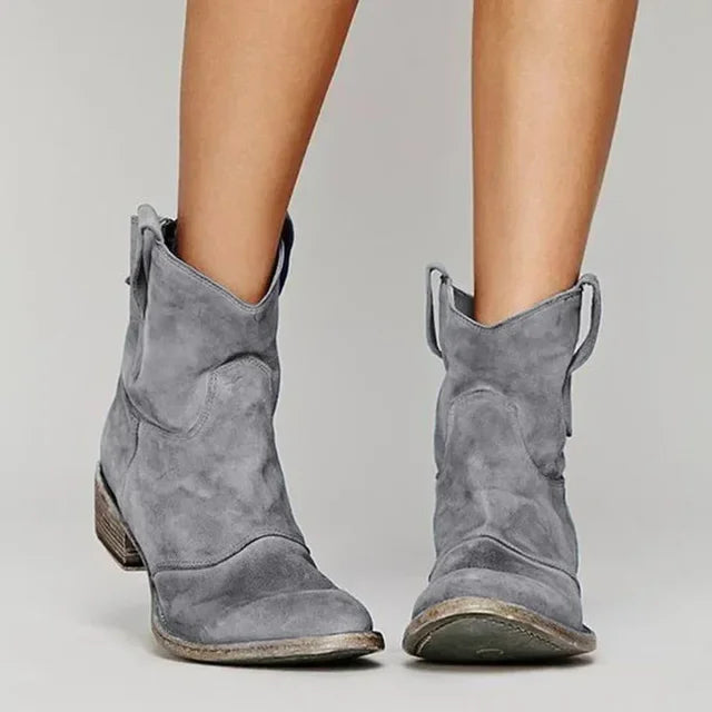 Dames western enkellaarzen met lage hak en cowboy-invloeden makkelijk aan te trekken met lusjes voor dames – NOVAFOOT - Glamorix