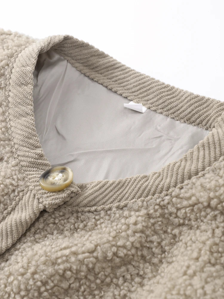 LILITH - Damesvest met knoopsluiting en warme sherpa voering
