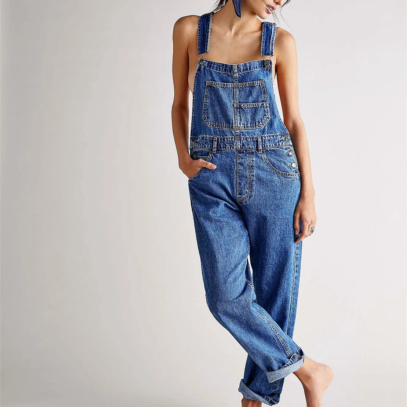 Relaxed dames tuinbroek met rechte pijpen – EasyFlow - Glamorix