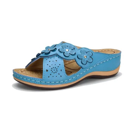 Orthopedische sandalen met bloemenmotief en stevig voetbed – Fiora BloomStep - Glamorix