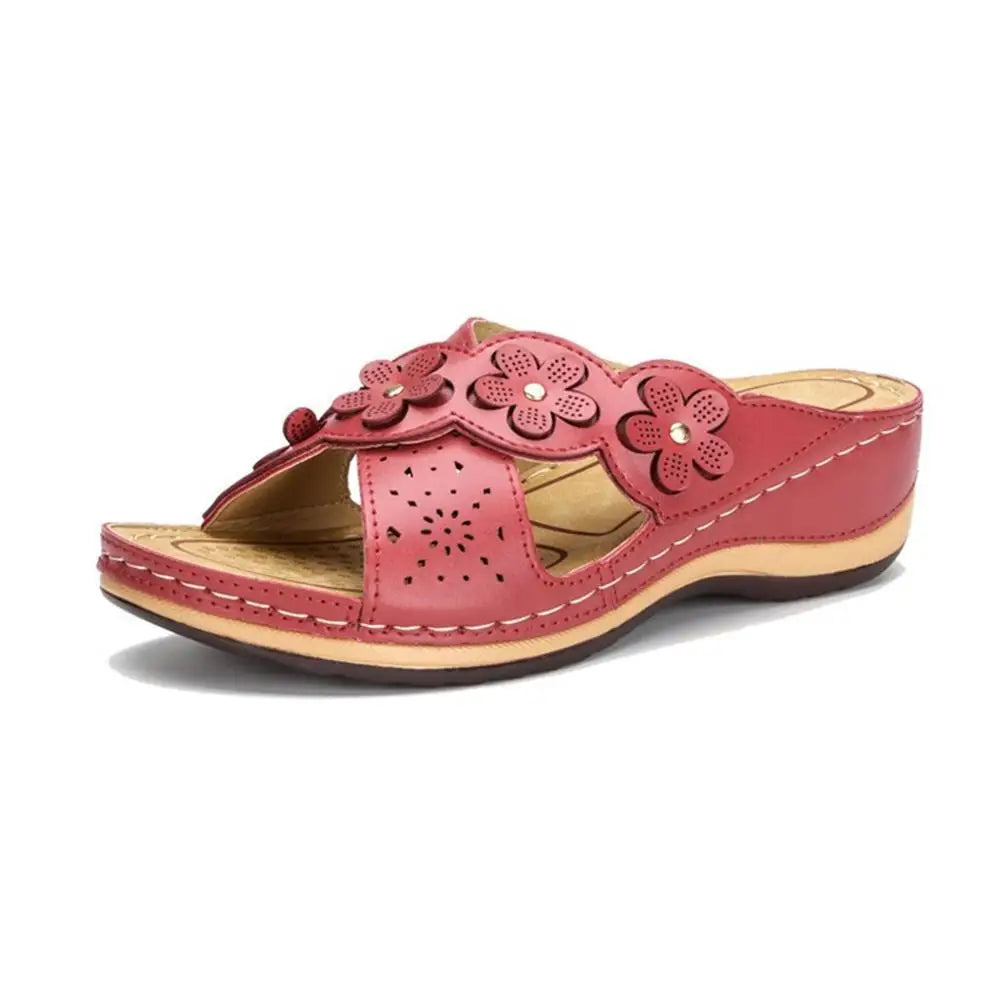 Orthopedische sandalen met bloemenmotief en stevig voetbed – Fiora BloomStep - Glamorix