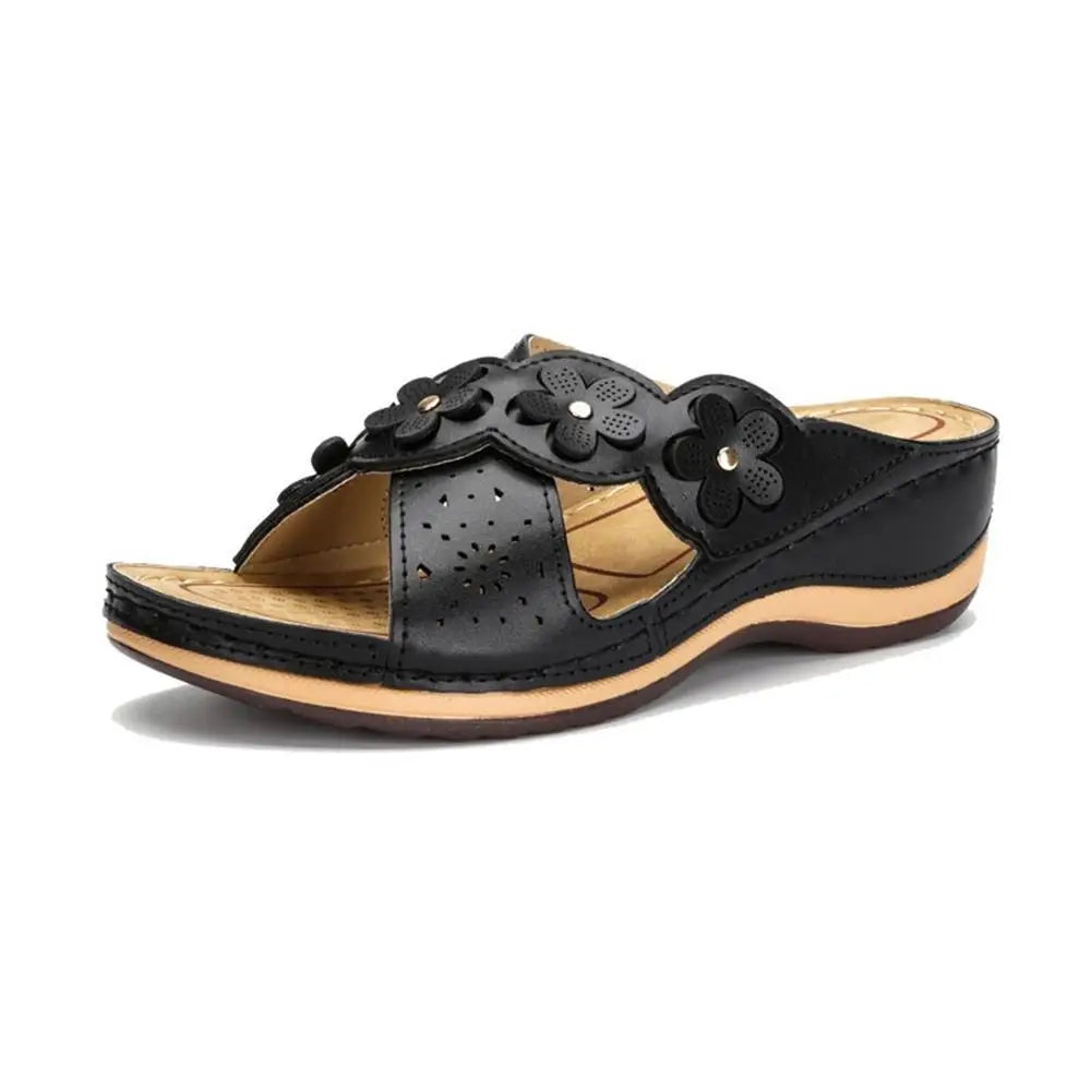 Orthopedische sandalen met bloemenmotief en stevig voetbed – Fiora BloomStep - Glamorix
