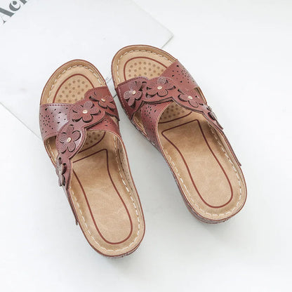 Orthopedische sandalen met bloemenmotief en stevig voetbed – Fiora BloomStep - Glamorix