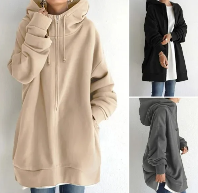 SIERRA - Dames hoodie met rits voor herfst en winter