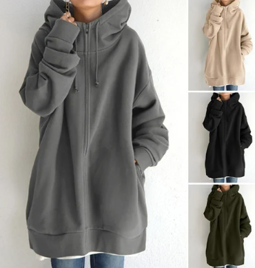 SIERRA - Dames hoodie met rits voor herfst en winter