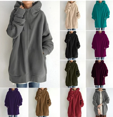 SIERRA - Dames hoodie met rits voor herfst en winter