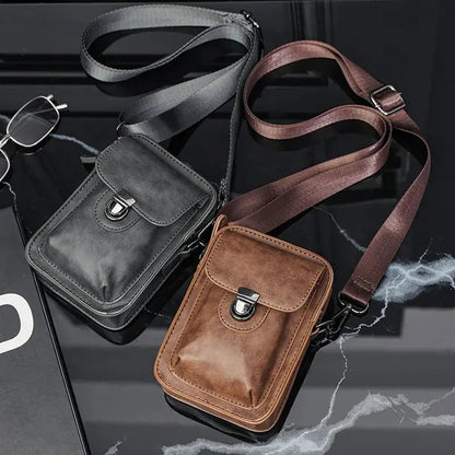 Vintage crossbody schoudertas voor heren met meerdere vakken – MERVYN - Glamorix