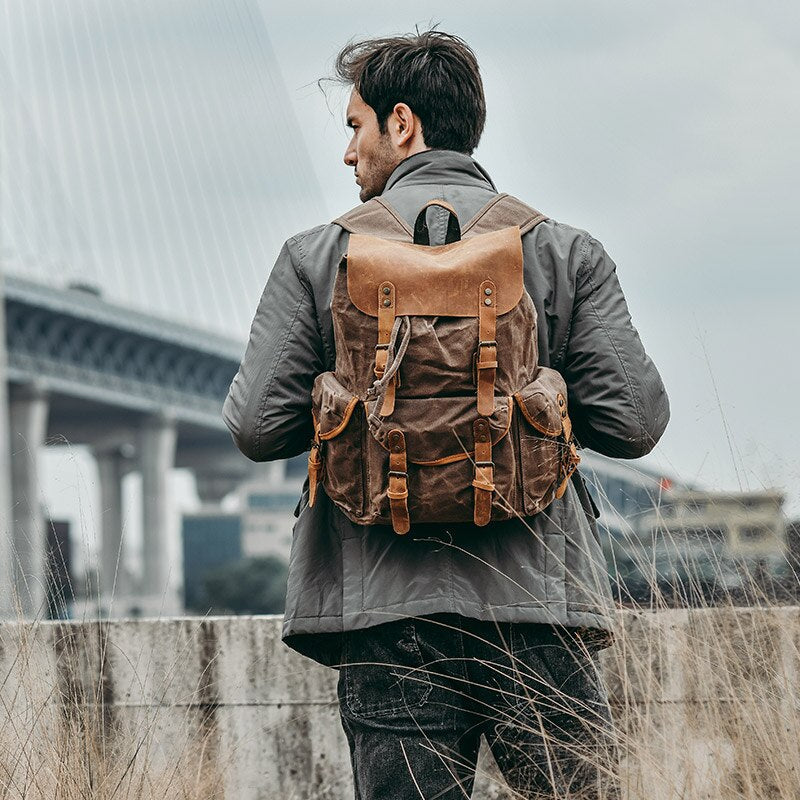 RAVENWOOD - Wandeltas van canvas en leer voor een stoere, stijlvolle look