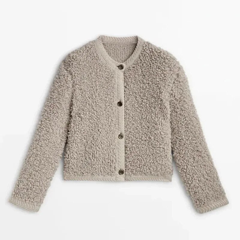 LILITH - Damesvest met knoopsluiting en warme sherpa voering
