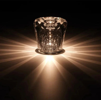 LUMICRYSTAL - Lamp met ijzeren basis en kristallen accenten