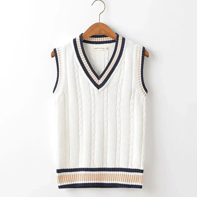 VESTON - Dikke Mouwloze Gebreide Pullover met V-Hals voor Heren
