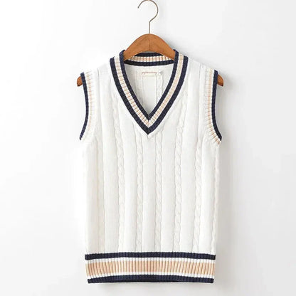 VESTON - Dikke Mouwloze Gebreide Pullover met V-Hals voor Heren