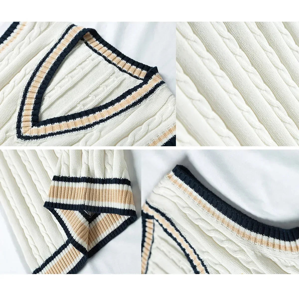 VESTON - Dikke Mouwloze Gebreide Pullover met V-Hals voor Heren