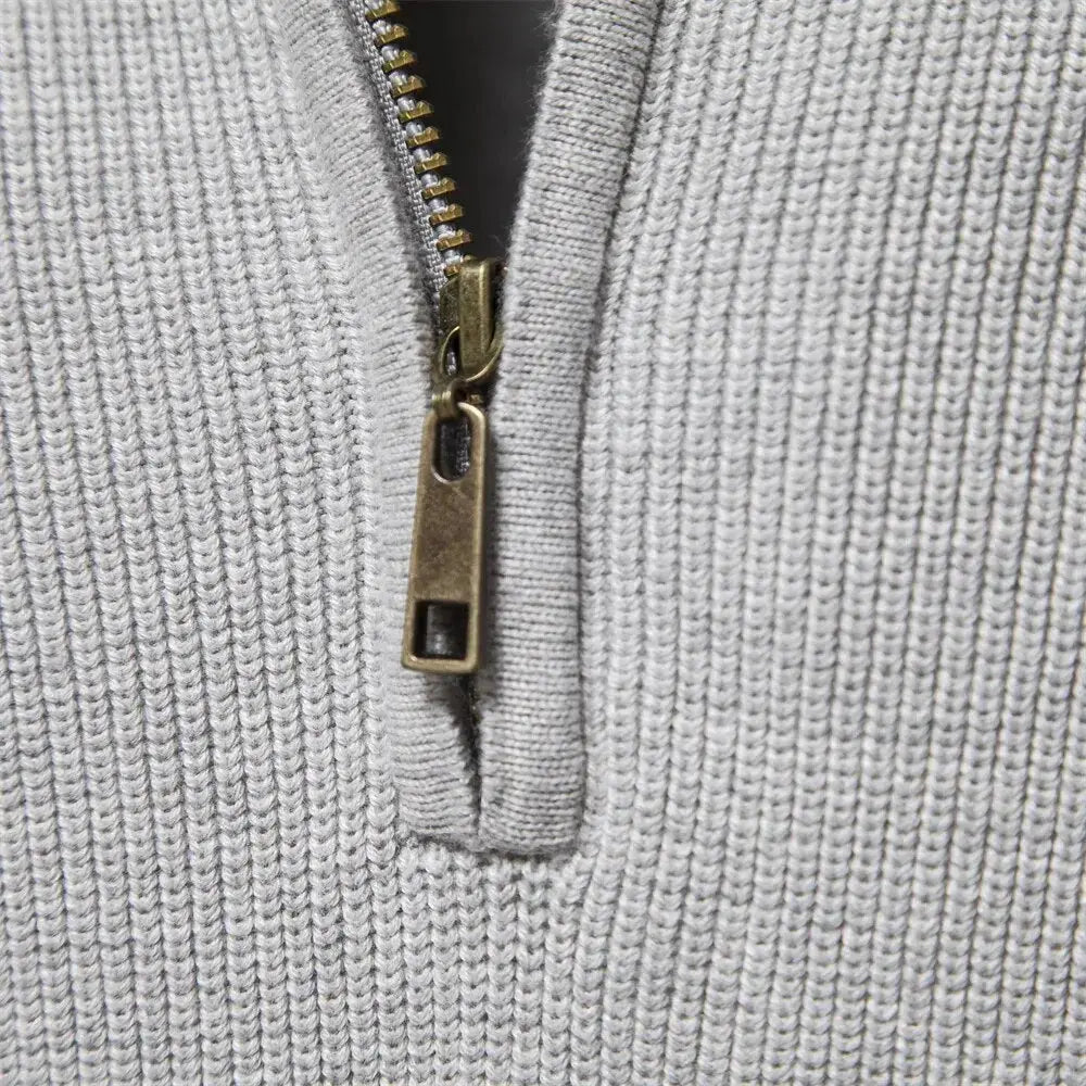 Herensweater met kwartrits en sportieve uitstraling – JORVAN - Glamorix