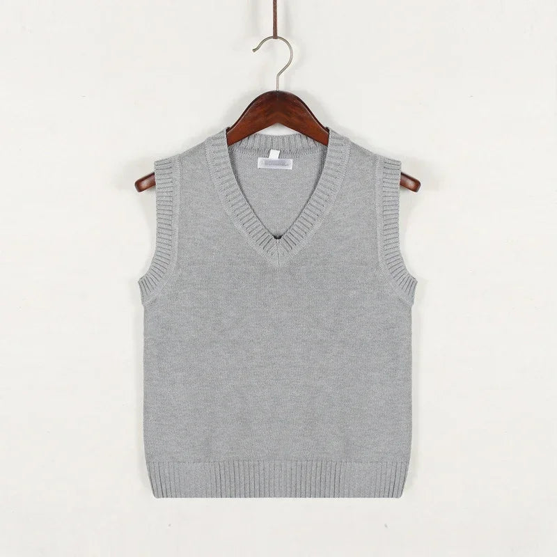 VESTON - Dikke Mouwloze Gebreide Pullover met V-Hals voor Heren