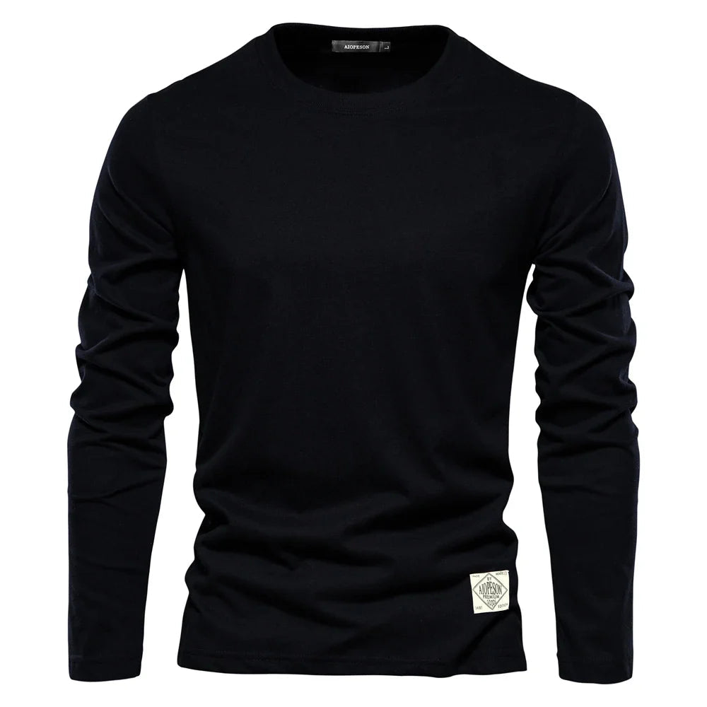 Comfortabel heren T-shirt met lange mouwen en ronde hals – ARDEN CORE - Glamorix