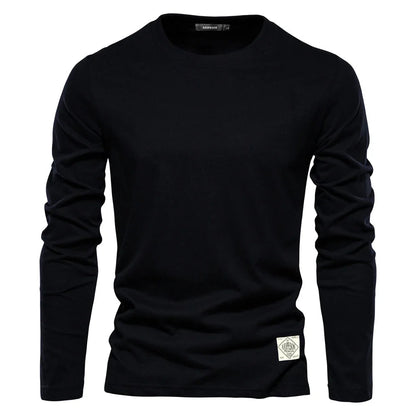 Comfortabel heren T-shirt met lange mouwen en ronde hals – ARDEN CORE - Glamorix
