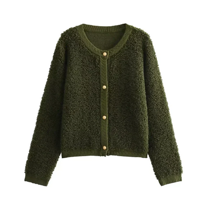 LILITH - Damesvest met knoopsluiting en warme sherpa voering