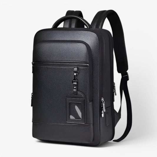 Luxe leren laptoprugzak met USB-poort – Montova Core - Glamorix
