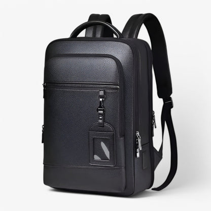Luxe leren laptoprugzak met USB-poort – Montova Core - Glamorix