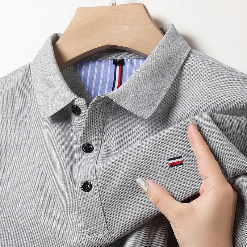 Klassieke herenpolo met comfortabele pasvorm en verfijnde kraag – NATHAN HERITAGE - Glamorix