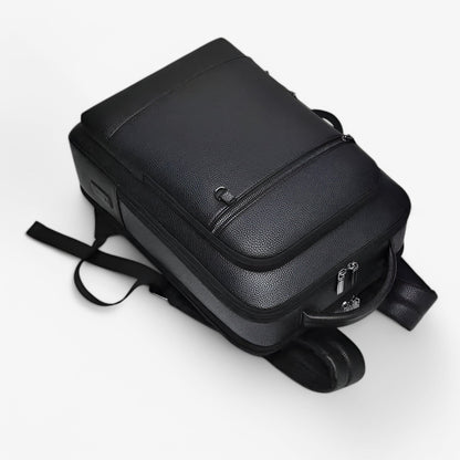 Luxe leren laptoprugzak met USB-poort – Montova Core - Glamorix