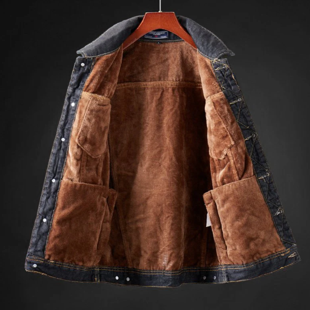 Spike - Spijkerjas Heren | Sherpa Voering & Knoopsluiting - Glamorix