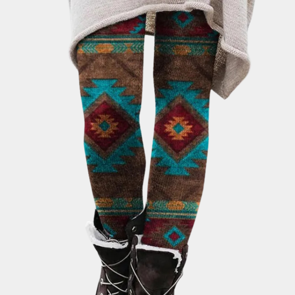 Comfortabele dameslegging met print en stretch – VELINNA FlexFit - Glamorix