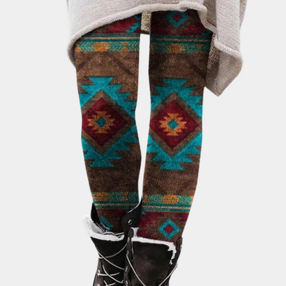 Comfortabele dameslegging met print en stretch – VELINNA FlexFit - Glamorix