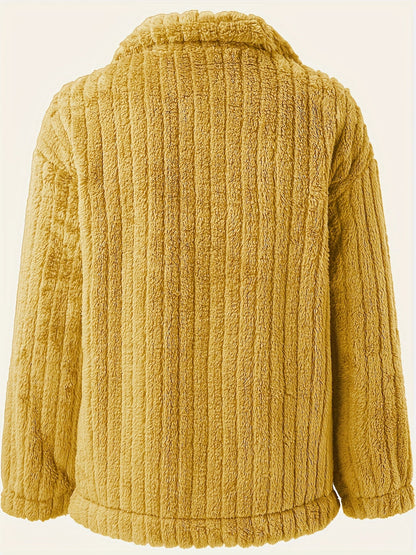 Teddy jas met bouclé pasvorm voor dames casual – NORDIX - Glamorix