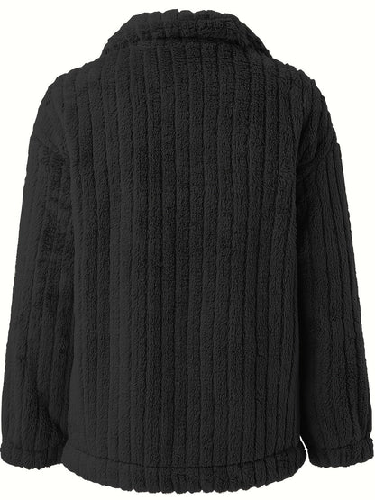 Teddy jas met bouclé pasvorm voor dames casual – NORDIX - Glamorix