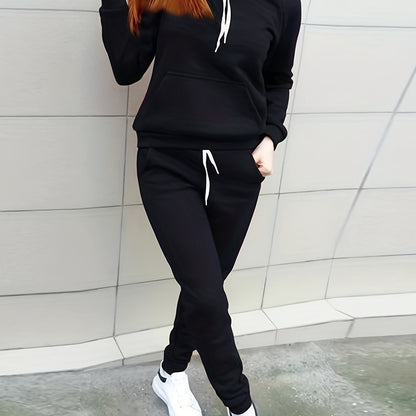 Een trainingspak met capuchon pullover en broek – NOVAWEAR - Glamorix