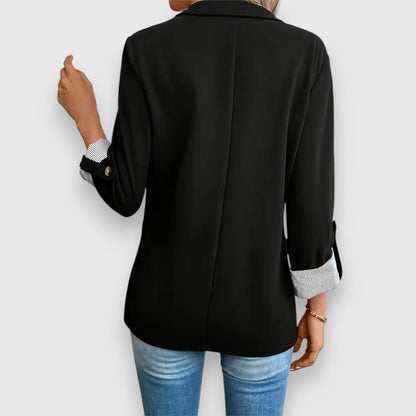 Elegante damesblazer met opgerolde mouwen en relaxte pasvorm – SOLENE BLAIR - Glamorix