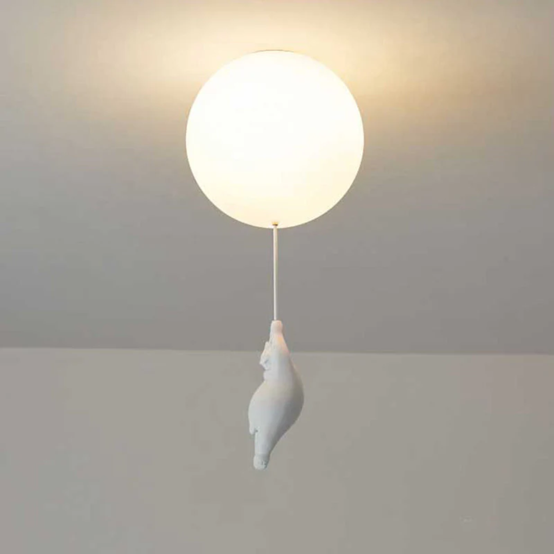 Betoverende Kinderkamer Hanglamp met Beer en Ballon – TeddyGlow