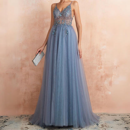 SERENA - Elegante tule jurk met verfijnde versieringen