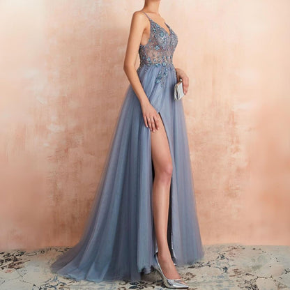 SERENA - Elegante tule jurk met verfijnde versieringen