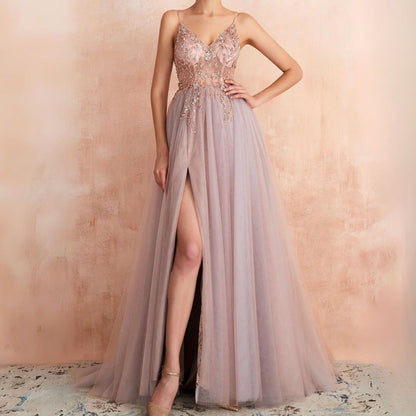 SERENA - Elegante tule jurk met verfijnde versieringen
