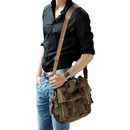 UrbanVoyager - Ruime Heren Canvas Crossbody