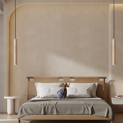 LumoLine - Minimalistische Travertijn Wabi-Sabi Stijl LED Kroonluchter