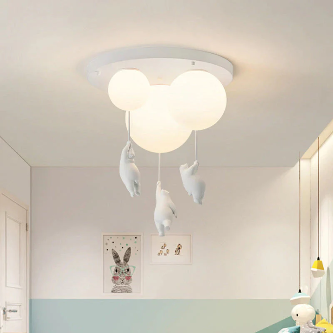 Betoverende Kinderkamer Hanglamp met Beer en Ballon – TeddyGlow