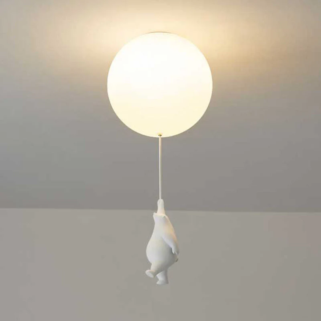 Betoverende Kinderkamer Hanglamp met Beer en Ballon – TeddyGlow