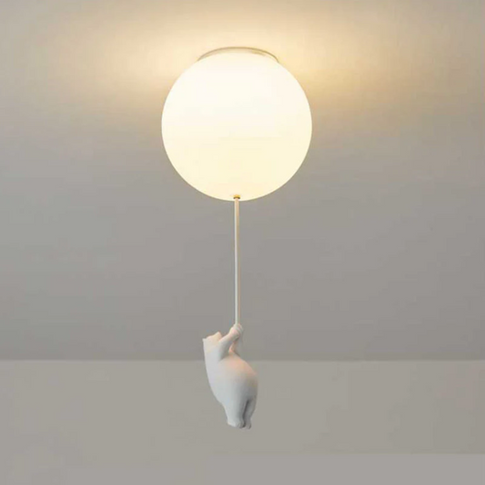 Betoverende Kinderkamer Hanglamp met Beer en Ballon – TeddyGlow