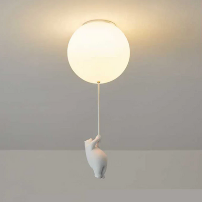Betoverende Kinderkamer Hanglamp met Beer en Ballon – TeddyGlow
