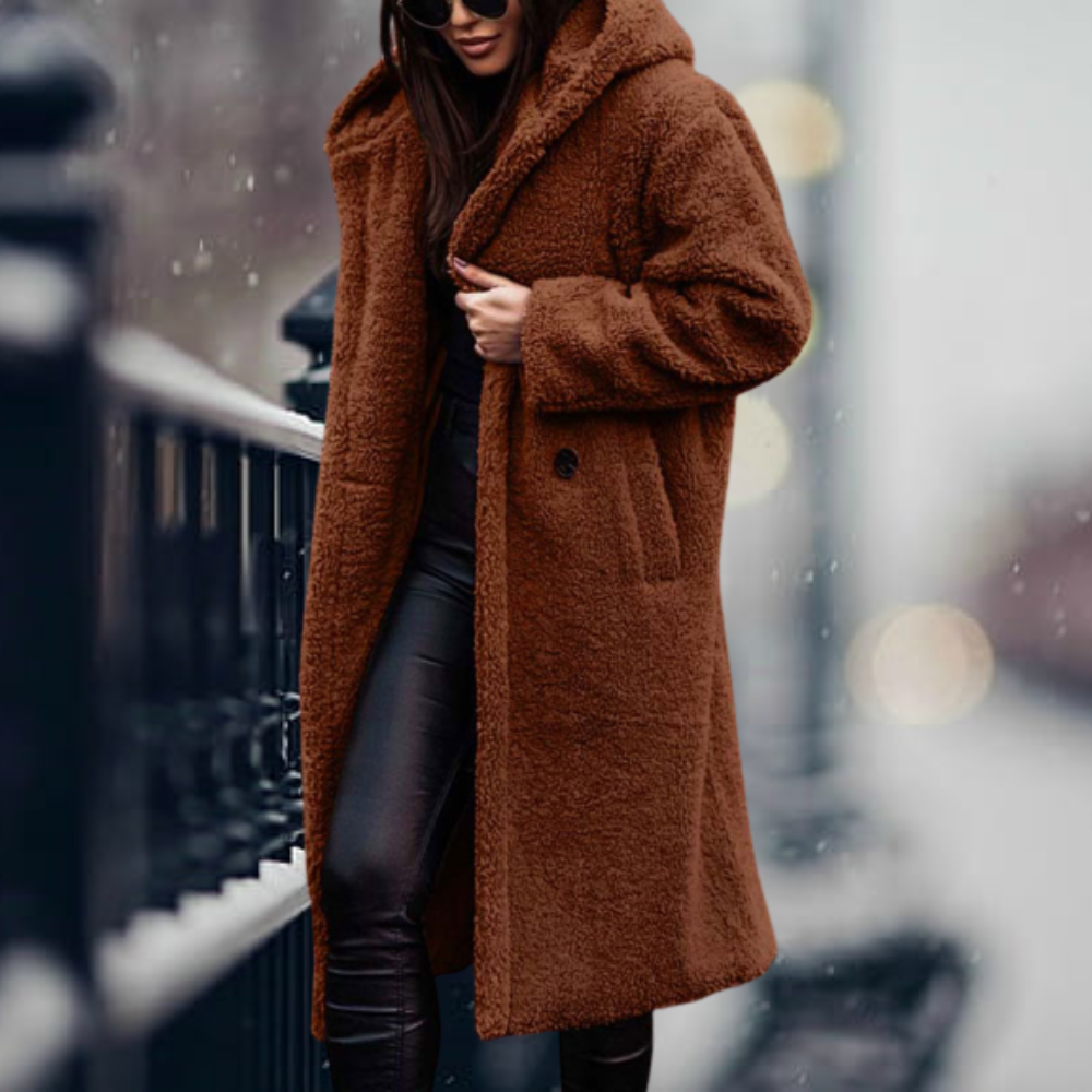 LIV - Oversized fleecejack met capuchon voor dames