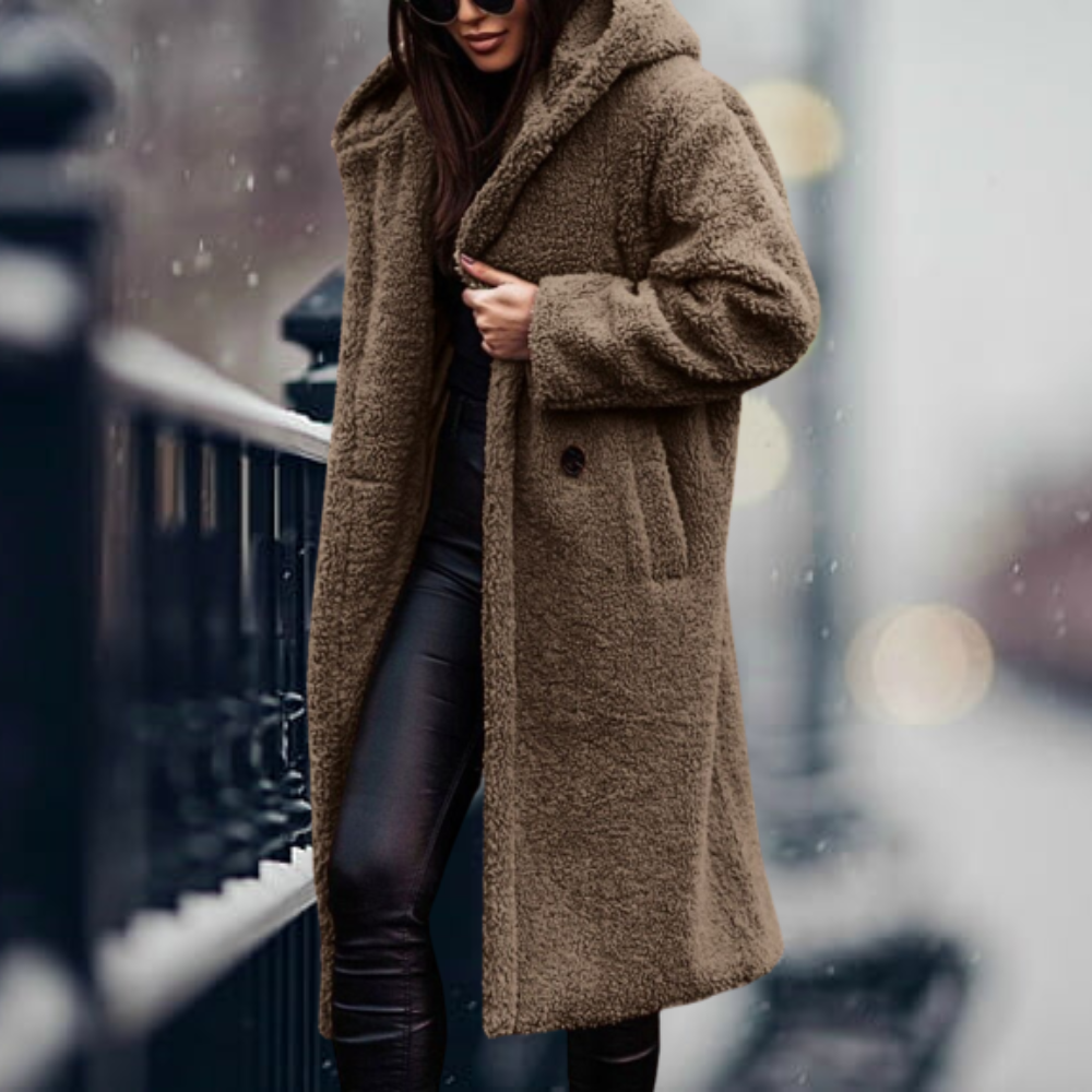 LIV - Oversized fleecejack met capuchon voor dames