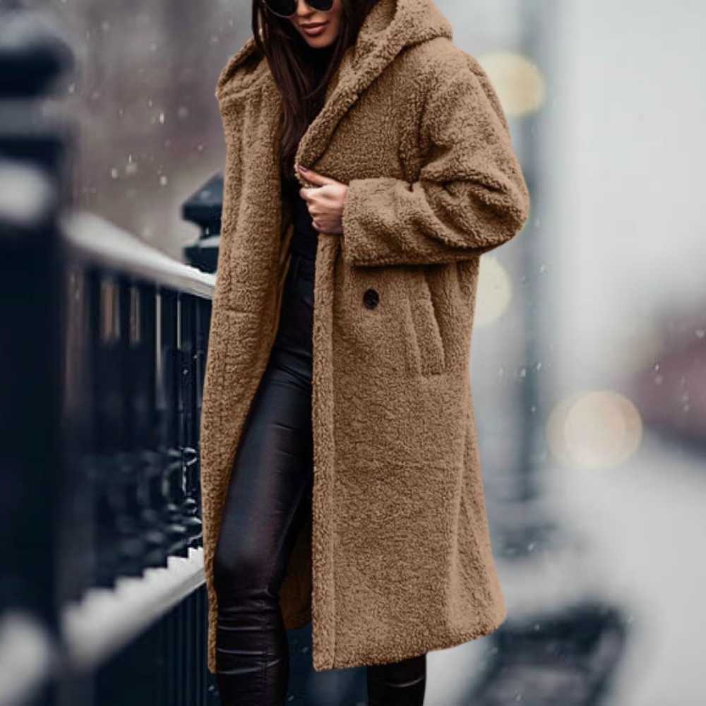 LIV - Oversized fleecejack met capuchon voor dames