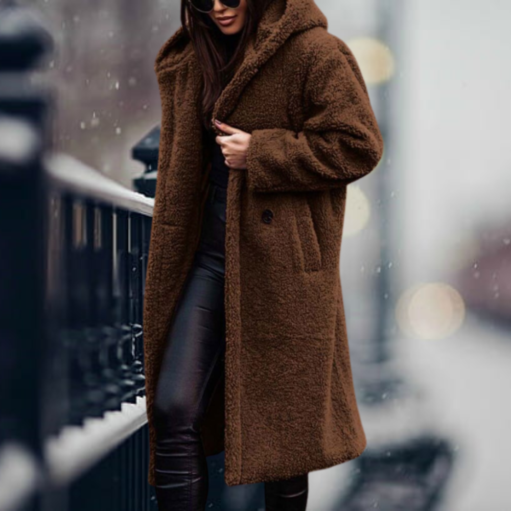 LIV - Oversized fleecejack met capuchon voor dames