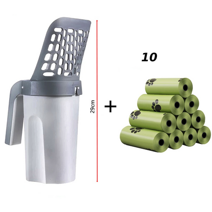 Slimme kattenbakschep met opvangbak en afvalzak – PURRA CLEAN - Glamorix